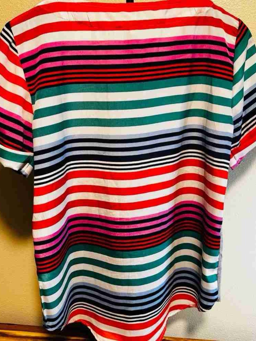 Kids Short Sleeve Multicolor Striped Tee - Red, Pink, Green, Black, White